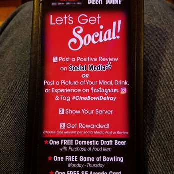 Cine Bowl & Grille - Bribe for a positive review - Bowling Near Me - Delray Beach, Florida Cine Bowl & Grille - Bribe for a positive review - Bowling Near Me - Delray Beach, Florida
