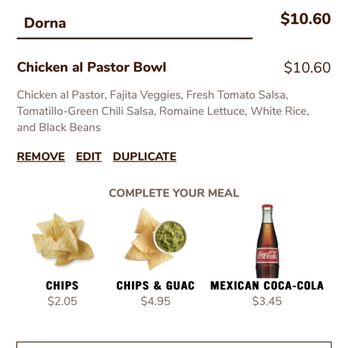 Chipotle Mexican Grill - The actual price of the menu item when not ordered via Grubhub - Fast Food Near Me - Mount Kisco, New York