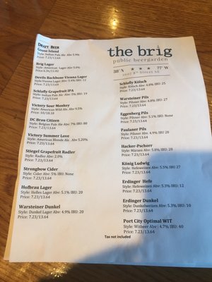 Menu photo 7 The Brig Beergarden Washington, DC, DC Menu photo 7 The Brig Beergarden Washington, DC, DC