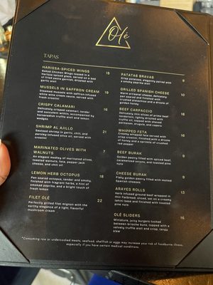 Menu photo 4 Olé Tapas Bar Solon, OH