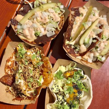 Happy's Taco Shop - Upper is lamb cheeseburger - Food Trucks Near Me - Petoskey, Michigan