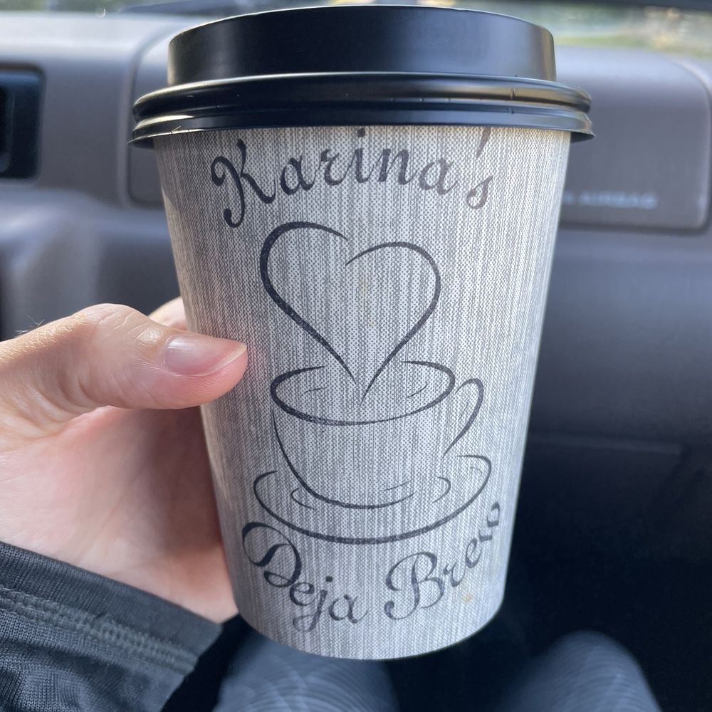 Karina’s Deja Brew - 12oz vanilla latte 5/5 - Coffee & Tea Near Me - Marblemount, Washington Karina’s Deja Brew - 12oz vanilla latte 5/5 - Coffee & Tea Near Me - Marblemount, Washington