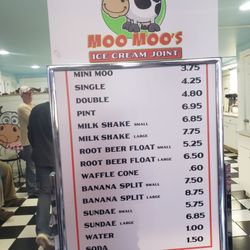 Moo Moo'S Ice Cream Joint - Menu