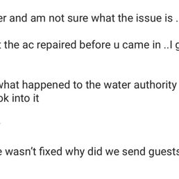 The message from the owner showing the issues existed before our arrival.  Names have been redacted.