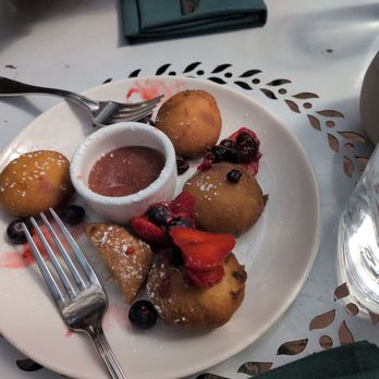 Cafe Flora - Mochi beignet and fruit - Vegetarian Near Me - Seattle, Washington Cafe Flora - Mochi beignet and fruit - Vegetarian Near Me - Seattle, Washington