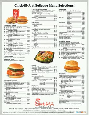 Menu photo 1 Chick-fil-A Bellevue, NE
