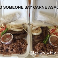 Leila's Latin Food - Carne Asada- grilled Churrasco steak served with gallopinto, cabbage salad, a homemade tortilla and pico de gallo! Magically delicious!!