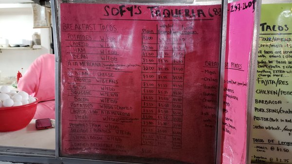Menu photo 3 Sofy's Taqueria Spring, TX