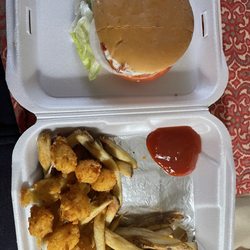 Cookout - Big burger tray with fries and cheese bites