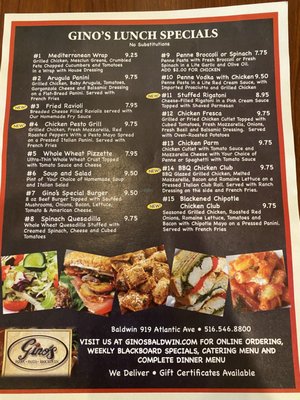 Menu photo 1 Gino's Pasta & Pizza Baldwin, NY Menu photo 1 Gino's Pasta & Pizza Baldwin, NY