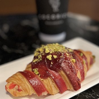 Cocorico Boulangerie - Raspberry Pistachio Croissant - Coffee & Tea Near Me - Boston, Massachusetts