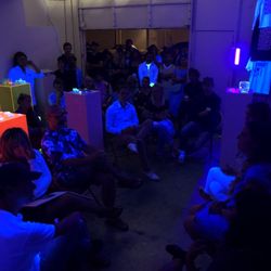Artist conversation with visiting artist Lena Daly and Marine Biologists Megan Porter and Mindy Mizobe.