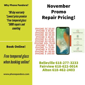 Phone Pandora - Nov repair pricing - Mobile Phones Near Me - Belleville, Illinois Phone Pandora - Nov repair pricing - Mobile Phones Near Me - Belleville, Illinois