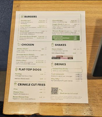 Menu photo 2 Shake Shack Austin, South Lamar Austin, TX Menu photo 2 Shake Shack Austin, South Lamar Austin, TX
