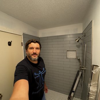 ZenFix Pro Services - In the process of installing a frameless sliding shower door (Delta Mod Style) - Handyman Near Me ZenFix Pro Services - In the process of installing a frameless sliding shower door (Delta Mod Style) - Handyman Near Me