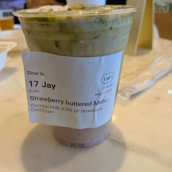 Nectarine - Butter Strawberry Matcha Strawberry w/ Coconut Milk - Coffee & Tea Near Me - Dripping Springs, Texas Nectarine - Butter Strawberry Matcha Strawberry w/ Coconut Milk - Coffee & Tea Near Me - Dripping Springs, Texas