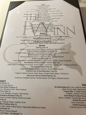 Menu photo 1 The Ivy Inn Charlottesville, VA