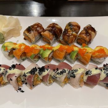 Edo Asian Fusion - From the top: Bad Boy Roll, Florida Roll, Fantastic Baby Roll. Fresh ingredients Rates 8 out of 10. - Japanese Near Me - Brooklyn, New York