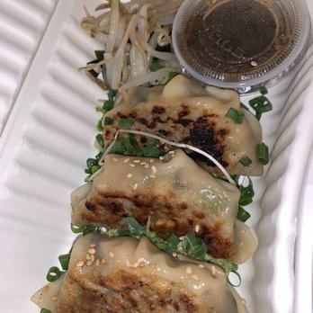 Lucky Belly - Shrimp Gyoza - yummy! The vinegar soy sauce dipping sauce is perfect for this gyoza - Bars Near Me - Honolulu, Hawaii Lucky Belly - Shrimp Gyoza - yummy! The vinegar soy sauce dipping sauce is perfect for this gyoza - Bars Near Me - Honolulu, Hawaii