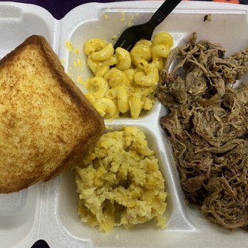 Wicked Oak Barbeque - Pulled brisket with cornbread casserole and Mac n cheese. - Barbeque Near Me - Tampa, Florida Wicked Oak Barbeque - Pulled brisket with cornbread casserole and Mac n cheese. - Barbeque Near Me - Tampa, Florida
