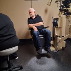 Nathan, Joel - Eye exam room w dr and husband Les
