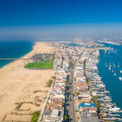 Newport Beach Media - Aerial drone shot of Newport Beach, Orange County
