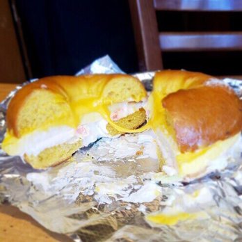 Chicago Bagel Authority - Sam's Sunrise with veggie cream cheese - Bagels Near Me - Chicago, Illinois Chicago Bagel Authority - Sam's Sunrise with veggie cream cheese - Bagels Near Me - Chicago, Illinois