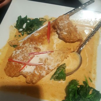 Panvimarn Thai Cuisine - Sole and spinach curry... you want this.. trust me. - Thai Near Me - Long Beach, California Panvimarn Thai Cuisine - Sole and spinach curry... you want this.. trust me. - Thai Near Me - Long Beach, California