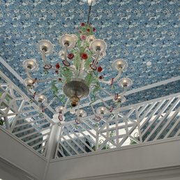 Chandelier in the cupola bar where there's no dress code.