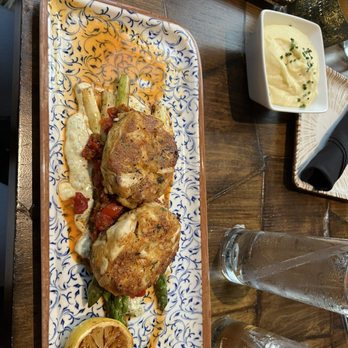 Kinfolk Southern Kitchen - Crab Cake, asparagus, and mashed potatoes. - Southern Near Me - Washington, DC, District of Columbia