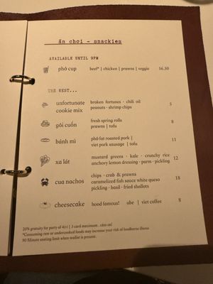 Menu photo 4 Phocific Standard Time Seattle, WA