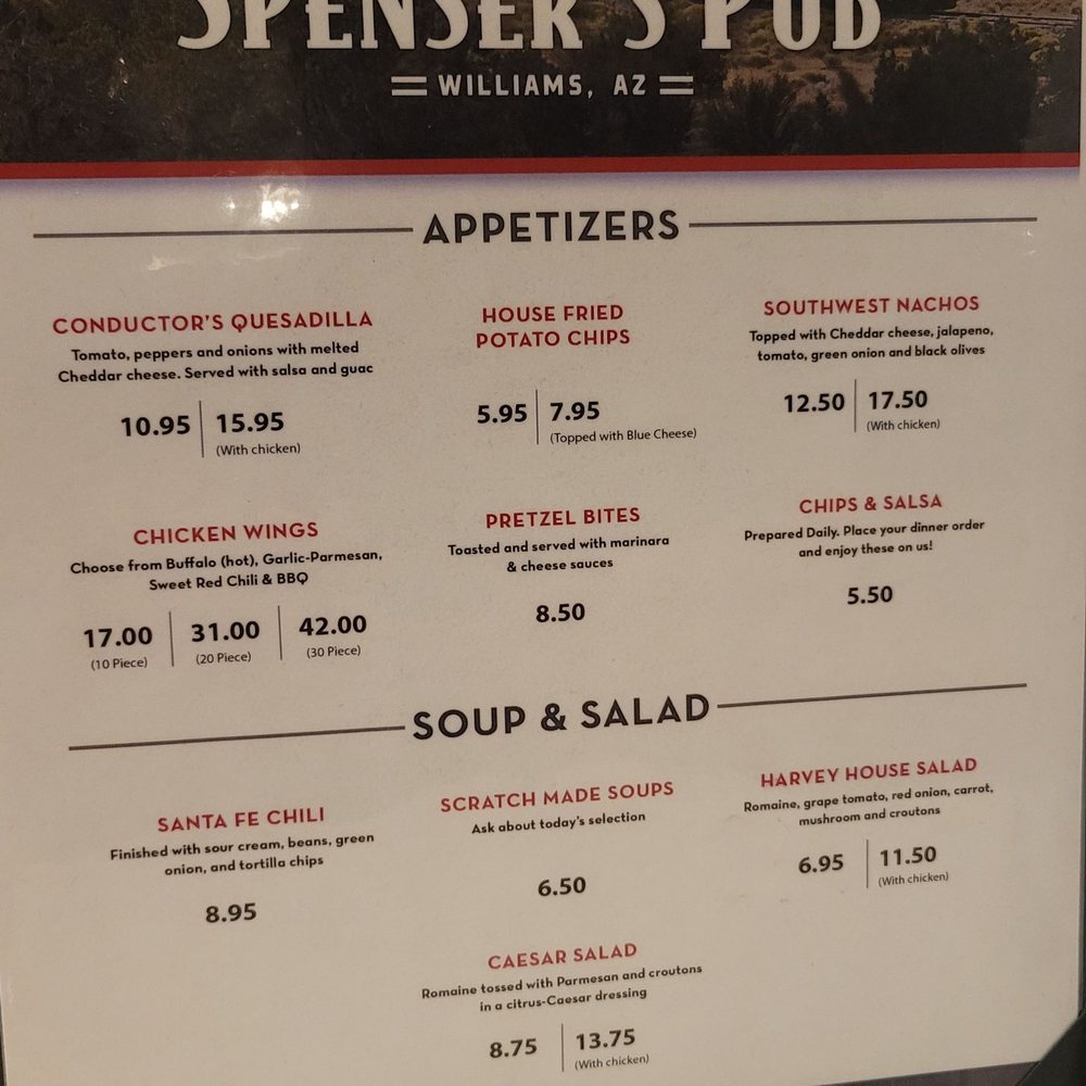 Spenser's Pub - Pub menu - Beer, Wine & Spirits Near Me - Williams, Arizona Spenser's Pub - Pub menu - Beer, Wine & Spirits Near Me - Williams, Arizona