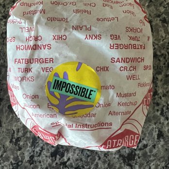 Fatburger - Impossible burger from FATBURGER!!!!! Oh Em Geeeee! Absolutely delicious! - Burgers Near Me - Valencia, California