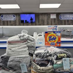 Soapy Lee Laundry - Neatly folded, freshly scented, and packed with care -- featuring Tide and Downy, just a couple of the premium detergent options we offer.