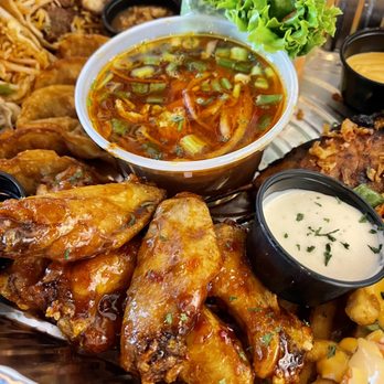 Cris and John - Sweet Chili Wings, Spring Roll w/fried fish - Vietnamese Near Me - Dallas, Texas