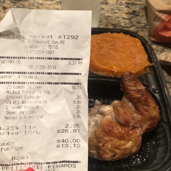Boston Market - 1292 - Receipt shows i ordered Nashville and the lemon piccata not a regular rotisserie and yea that's all the chicken I got not even 1/4 size - Comfort Food Near Me - Desoto, Texas Boston Market - 1292 - Receipt shows i ordered Nashville and the lemon piccata not a regular rotisserie and yea that's all the chicken I got not even 1/4 size - Comfort Food Near Me - Desoto, Texas