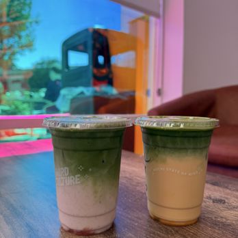 Third Culture Bakery - Strawberry lychee iced matcha & caramel iced matcha - Bakeries Near Me - Walnut Creek, California Third Culture Bakery - Strawberry lychee iced matcha & caramel iced matcha - Bakeries Near Me - Walnut Creek, California