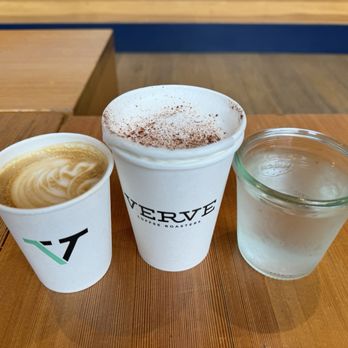 Verve Coffee Roasters - Cappuccino, tea latte with honey, water - Coffee & Tea Near Me - San Francisco, California Verve Coffee Roasters - Cappuccino, tea latte with honey, water - Coffee & Tea Near Me - San Francisco, California