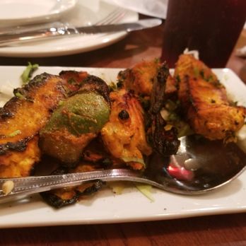Himalayan Curry Kitchen - Salmon Kabob (alittle overcooked) - Indian Near Me - Richmond Hill, Georgia