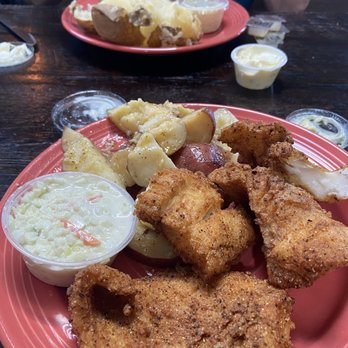Bridgewater Bank Tavern - My wife and my Cod dinner. - Burgers Near Me - Saline, Michigan Bridgewater Bank Tavern - My wife and my Cod dinner. - Burgers Near Me - Saline, Michigan
