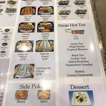 Ninja Sushi - Pictures of the menu for better reference - Sushi Bars Near Me - Kapolei, Hawaii Ninja Sushi - Pictures of the menu for better reference - Sushi Bars Near Me - Kapolei, Hawaii