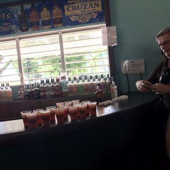 Cruzan Rum Distillery - Cocktails ready for us after the tour - Tours Near Me - St Croix, Virgin Islands