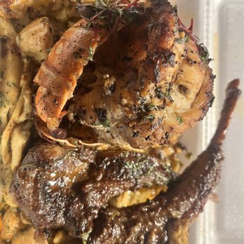 JS International Grill - Lamb chop and chicken pasta with grilled lobster tail. - Caribbean Near Me - Plano, Texas JS International Grill - Lamb chop and chicken pasta with grilled lobster tail. - Caribbean Near Me - Plano, Texas