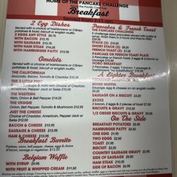 Seiad Cafe - Breakfast menu
