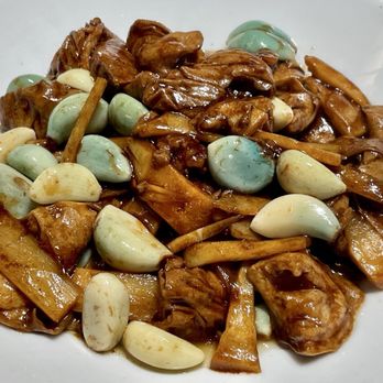 Juqi - Stir Fried Pork Intestines w/ Green Garlic - Chinese Near Me - Flushing, New York Juqi - Stir Fried Pork Intestines w/ Green Garlic - Chinese Near Me - Flushing, New York
