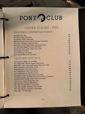 Menu photo 3 Pony Club Bar Paso Robles, CA Menu photo 3 Pony Club Bar Paso Robles, CA