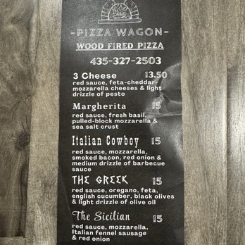 Dixie Pizza Wagon - Paper menu (Page 1 of 2) OCT 2025 - Street Vendors Near Me - Hurricane, Utah