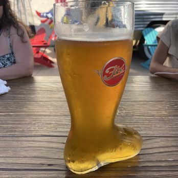 Flx Biergarten - Ice cold Boot of beer. - Beer Gardens Near Me - Avalon, California