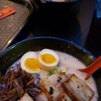 Saku Ramen - Tonkotsu with added egg and "just right" spice level. - Ramen Near Me - Riverside, California