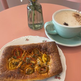 Coffee and Plants - Chai latte and Tomato Basil Puff Pastry Flat Bread - Coffee & Tea Near Me - Studio City, California Coffee and Plants - Chai latte and Tomato Basil Puff Pastry Flat Bread - Coffee & Tea Near Me - Studio City, California